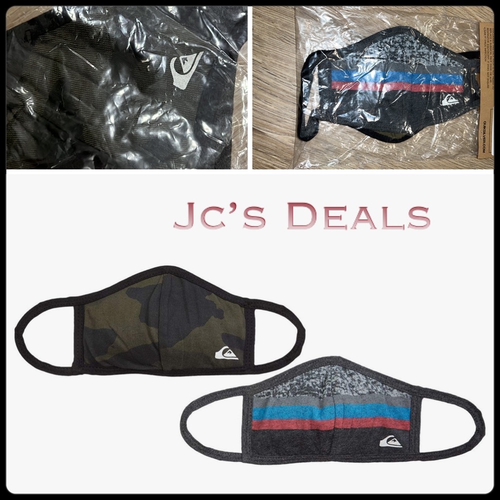 😷 Quiksilver boy Reversible Face Masks 2 Pack reusable 😷